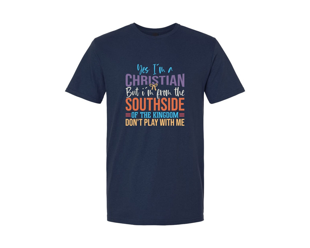 brand:Generic|color:Navy|Im A Christian But Im From The Southsi Graphic T-Shirt