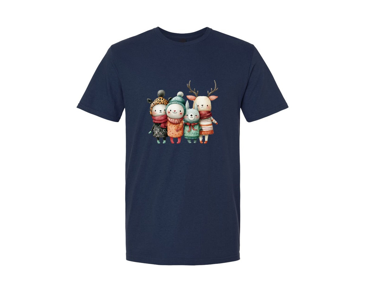 brand:Generic|color:Navy|Whimsical Winter Christmas Girl 15 Graphic T-Shirt
