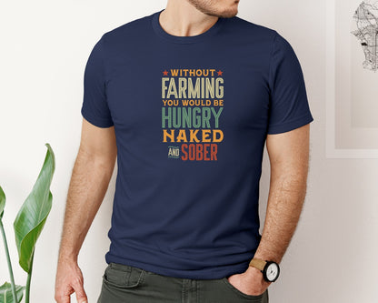 brand:Bella Canvas|color:Navy|Vintage Funny Farming T Shirt Graphic T-Shirt