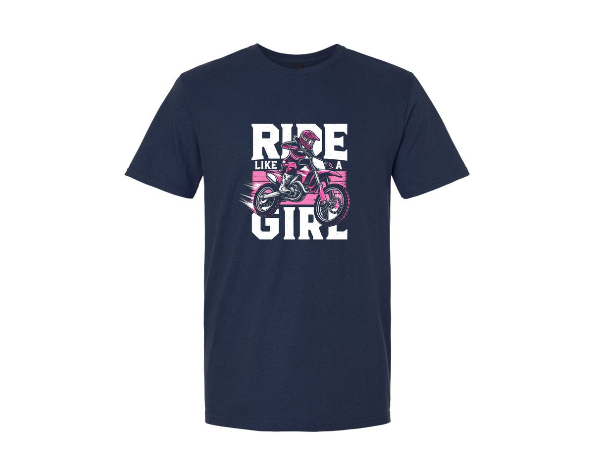 brand:Generic|color:Navy|Girl Dirtbike Sports Graphic T-Shirt