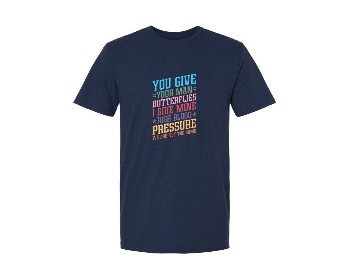 brand:Generic|color:Navy|You Give Your Man Butterflies I Give Min Graphic T-Shirt