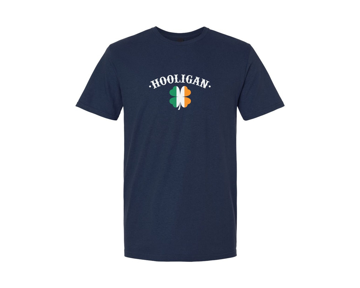 brand:Generic|color:Navy|Hooligan St Patricks Day Irish Shamrock Graphic T-Shirt