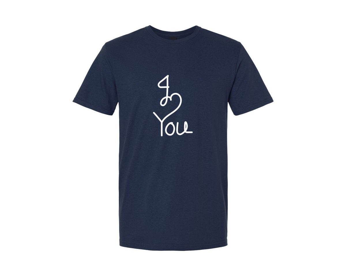brand:Generic|color:Navy|I Love You Creative Typography Design Graphic T-Shirt