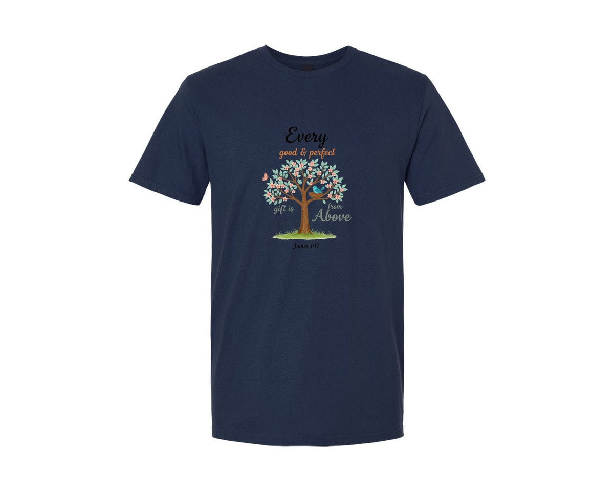 brand:Generic|color:Navy|James 117 Bible Verse Faith Graphic T-Shirt