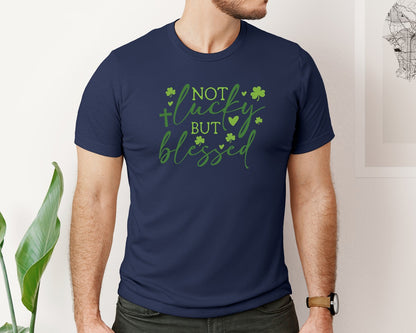 brand:Bella Canvas|color:Navy|Christian St Patricks Day 2 Graphic T-Shirt