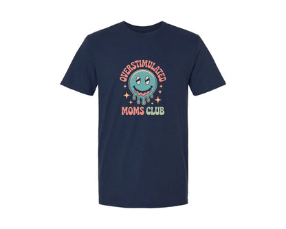 brand:Generic|color:Navy|Overstimulated Moms Club Retro 5 Graphic T-Shirt