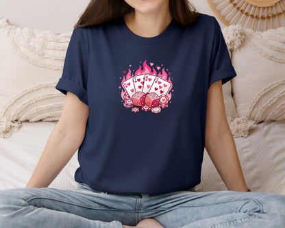 brand:Bella Canvas|color:Navy|Six Seven Viral Meme Casino Graphic T-Shirt