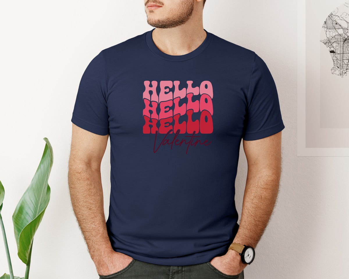 brand:Bella Canvas|color:Navy|Retro Valentines Shirt 5 Graphic T-Shirt