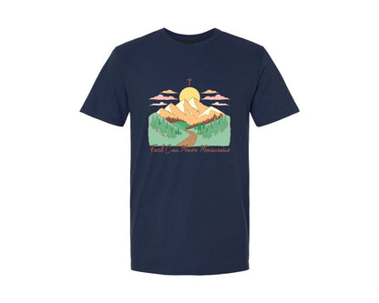 brand:Generic|color:Navy|Faith Can Move Mountains Christian Quote 2 Graphic T-Shirt