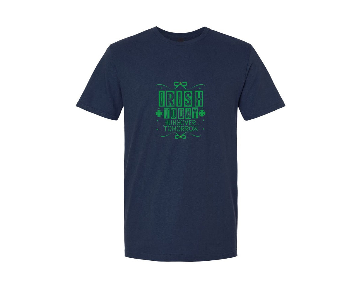 brand:Generic|color:Navy|Irish Today Hungover Tomorrow 20 Graphic T-Shirt