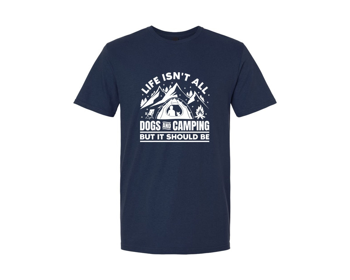 brand:Generic|color:Navy|Outdoor Camping Gifts For Dog Lovers Graphic T-Shirt