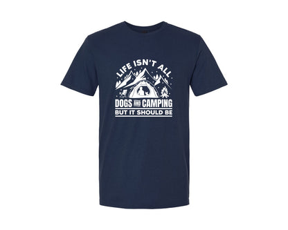 brand:Generic|color:Navy|Outdoor Camping Gifts For Dog Lovers Graphic T-Shirt