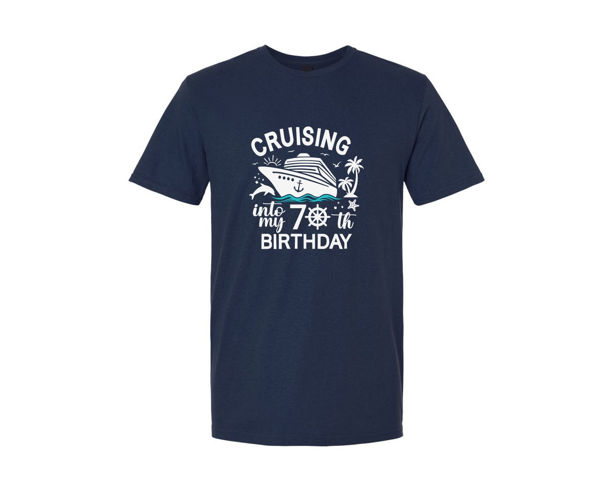 brand:Generic|color:Navy|70Th Birthday Cruise 70 Cruising Graphic T-Shirt