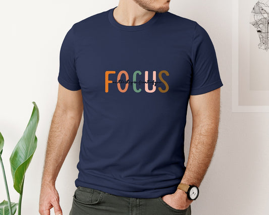 Focus On The Step Motivational Sleeve Graphic T-Shirt