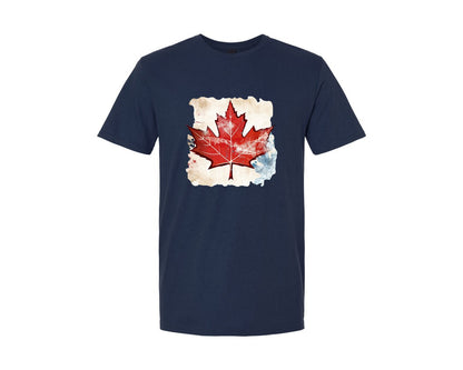 brand:Generic|color:Navy|Canada Day Canadian Flag Leaf Graphic T-Shirt