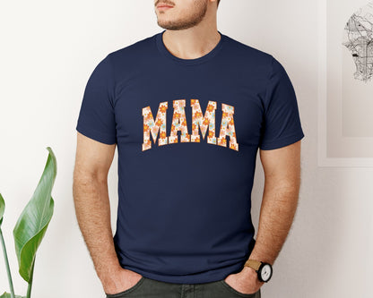 brand:Bella Canvas|color:Navy|Boho Flower Diasy Mama Mama Floral Graphic T-Shirt