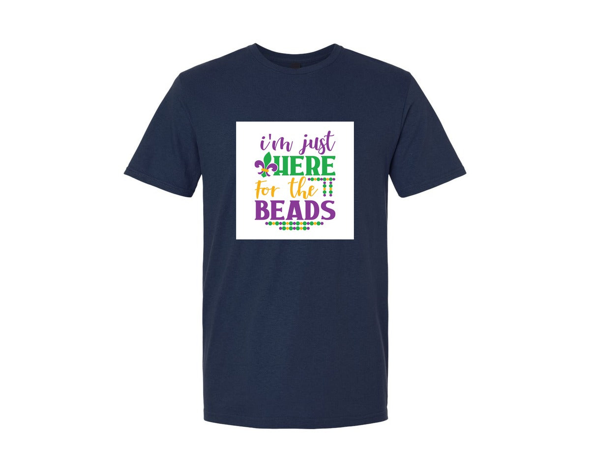 brand:Generic|color:Navy|Im Just Here For The Beads 3 Graphic T-Shirt