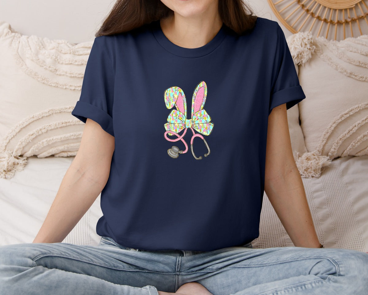 brand:Bella Canvas|color:Navy|Easter 2 Graphic T-Shirt