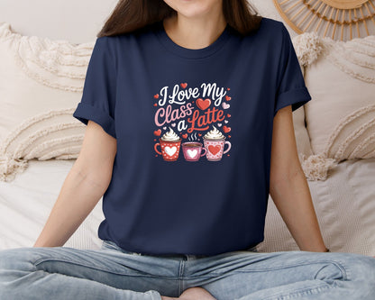 brand:Bella Canvas|color:Navy|I Love My Class A Latte Teacher Graphic T-Shirt