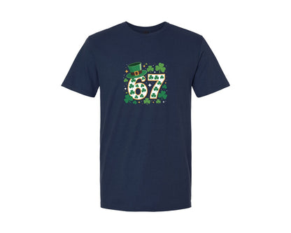 brand:Generic|color:Navy|St Patricks Day 67 Lucky Number 67 Graphic T-Shirt