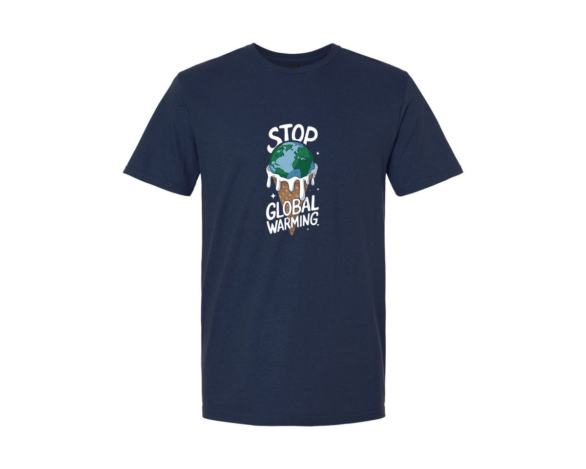 brand:Generic|color:Navy|Stop Global Warming Funny Cute Teacher Graphic T-Shirt