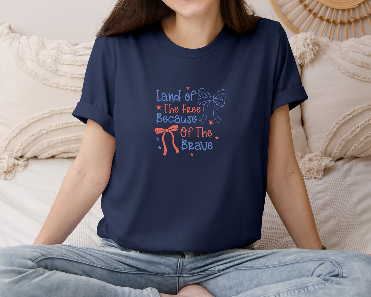 brand:Bella Canvas|color:Navy|Coquette Memorial Day America Graphic T-Shirt