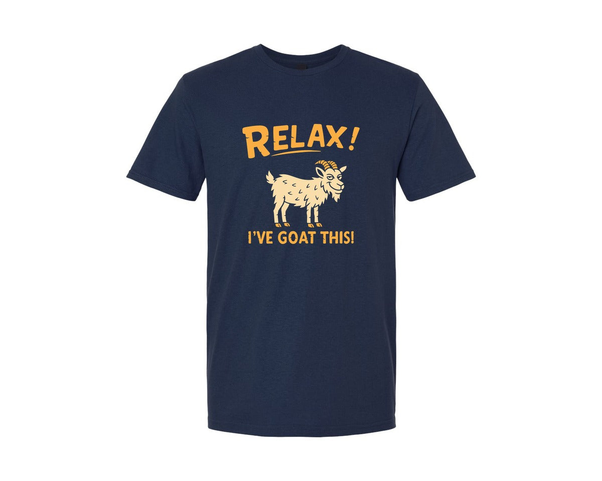 brand:Generic|color:Navy|Relax Ive Goat This Mischievous Animal Graphic T-Shirt