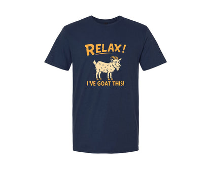 brand:Generic|color:Navy|Relax Ive Goat This Mischievous Animal Graphic T-Shirt