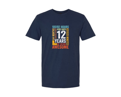 brand:Generic|color:Navy|12 Years Of Being Awesome Second Minutes Graphic T-Shirt