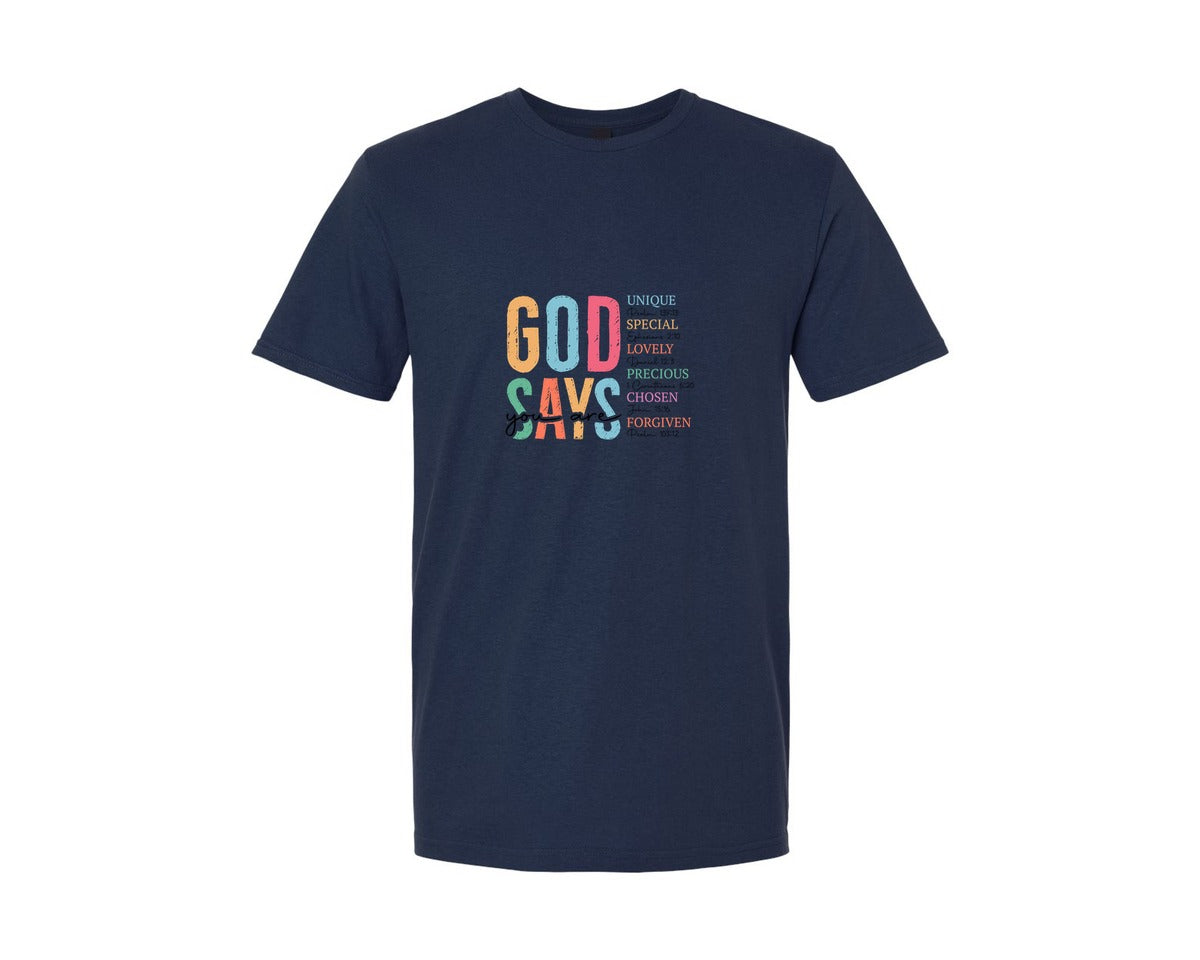 brand:Generic|color:Navy|Elegant Boho Christian Bible Verse 3 Graphic T-Shirt