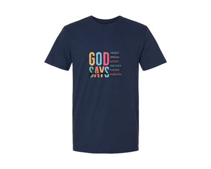 brand:Generic|color:Navy|Elegant Boho Christian Bible Verse 3 Graphic T-Shirt