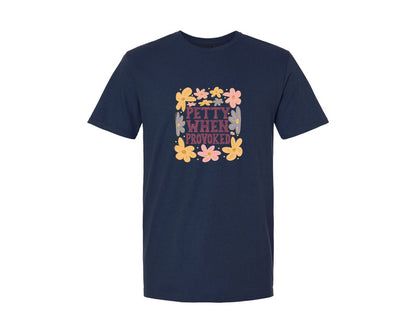brand:Generic|color:Navy|Petty When Provoked Boho Floral Graphic T-Shirt