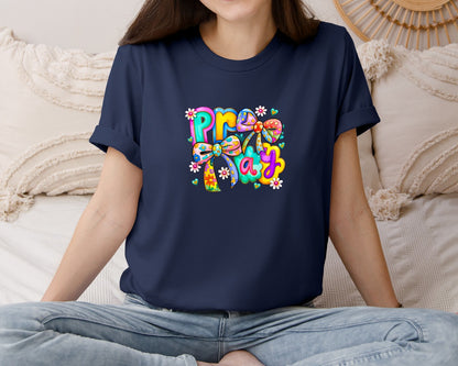 brand:Bella Canvas|color:Navy|Floral Christian Coquette Religious Graphic T-Shirt