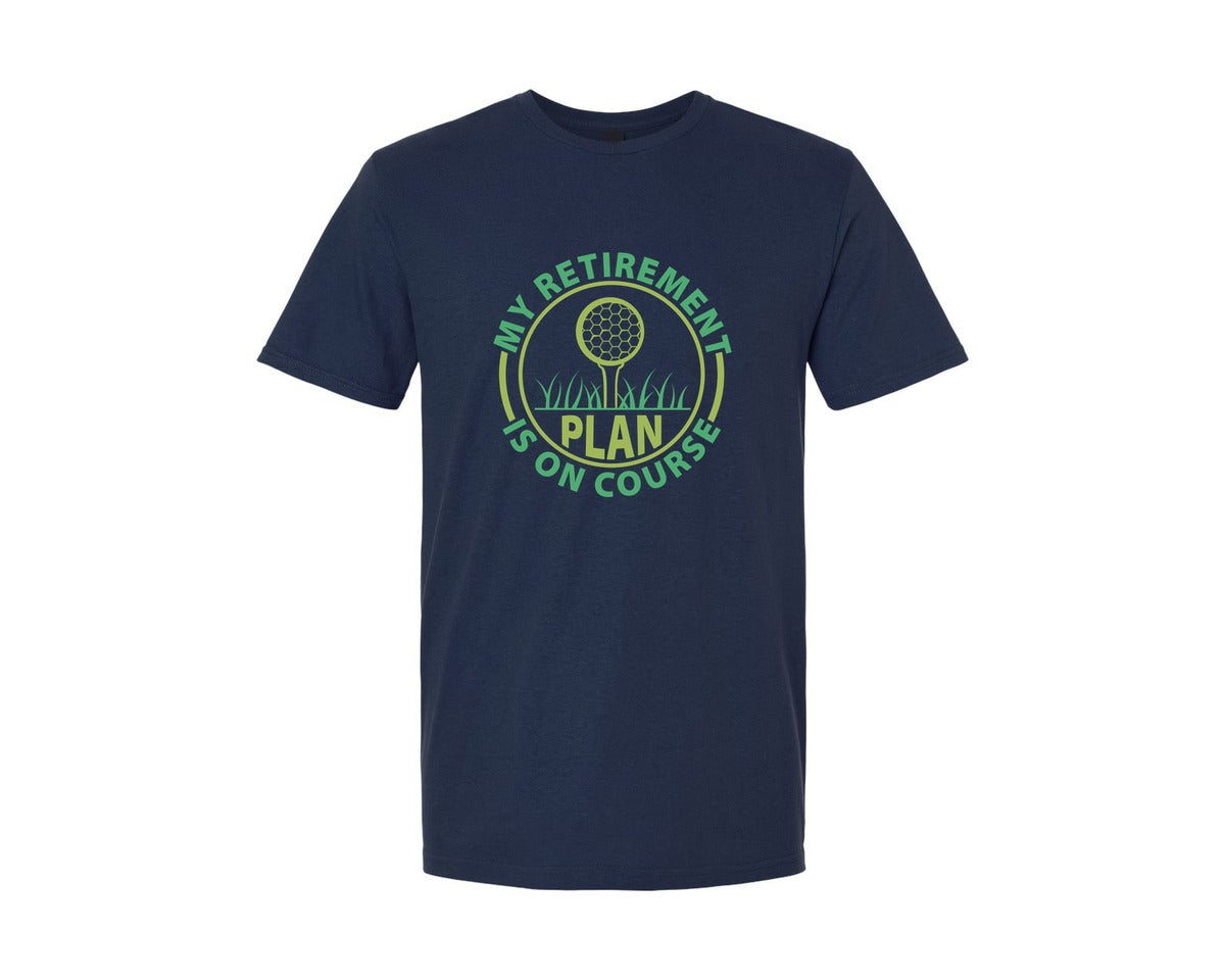brand:Generic|color:Navy|This My Retirement Plan Is On Course 5 Graphic T-Shirt