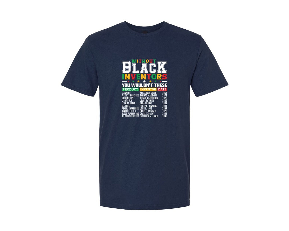 brand:Generic|color:Navy|Black History Month I Am Black Graphic T-Shirt
