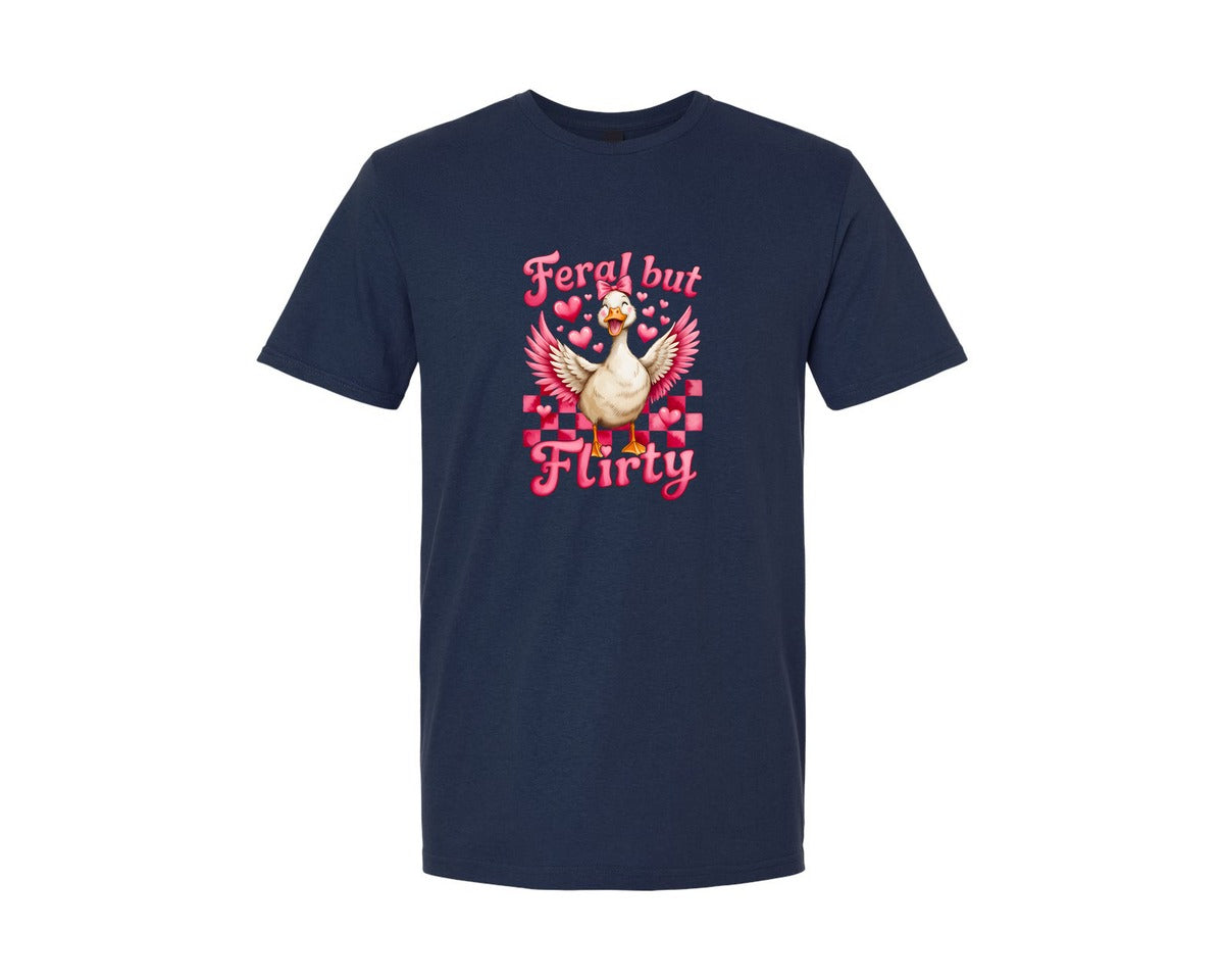 brand:Generic|color:Navy|Goose Valentines Feral But Flirty Graphic T-Shirt