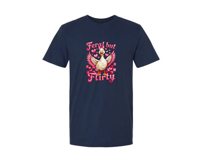 brand:Generic|color:Navy|Goose Valentines Feral But Flirty Graphic T-Shirt