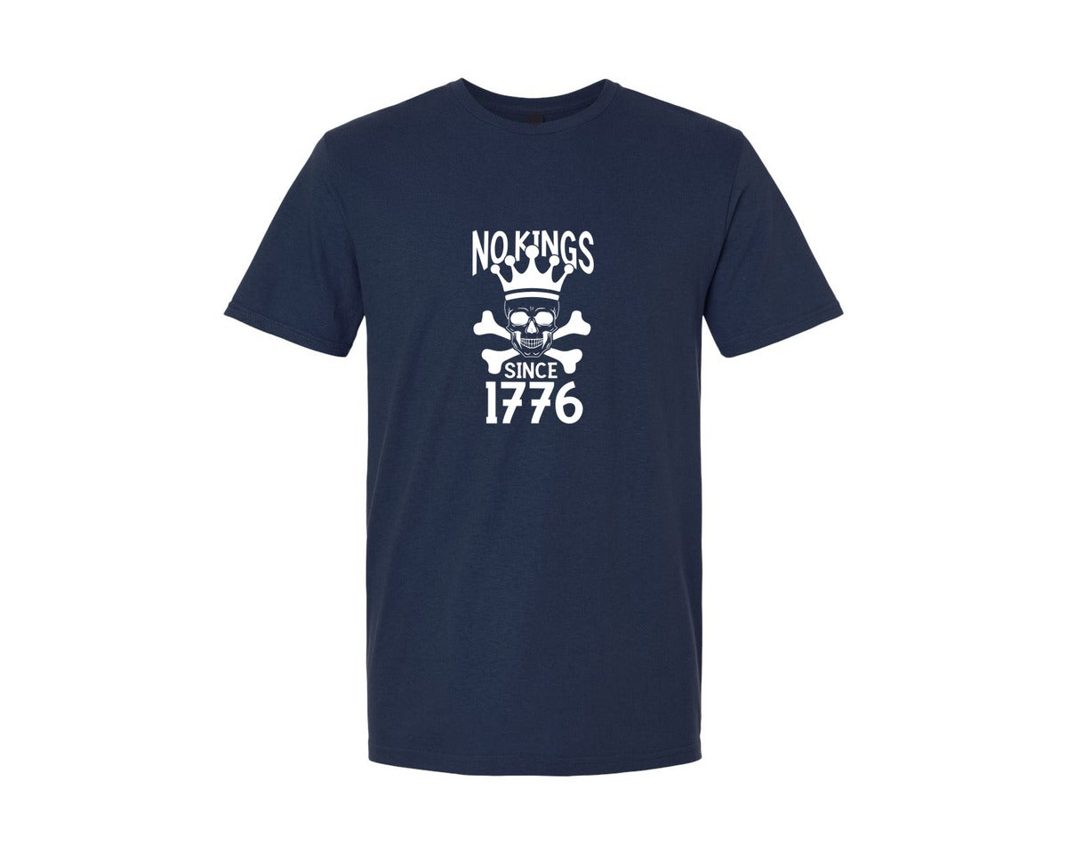 brand:Generic|color:Navy|No Kings Since 1776 T Shirt Design Graphic T-Shirt