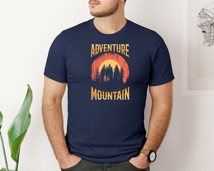 brand:Bella Canvas|color:Navy|Wild Life Experience Mountain Hiking Tee 4 Graphic T-Shirt