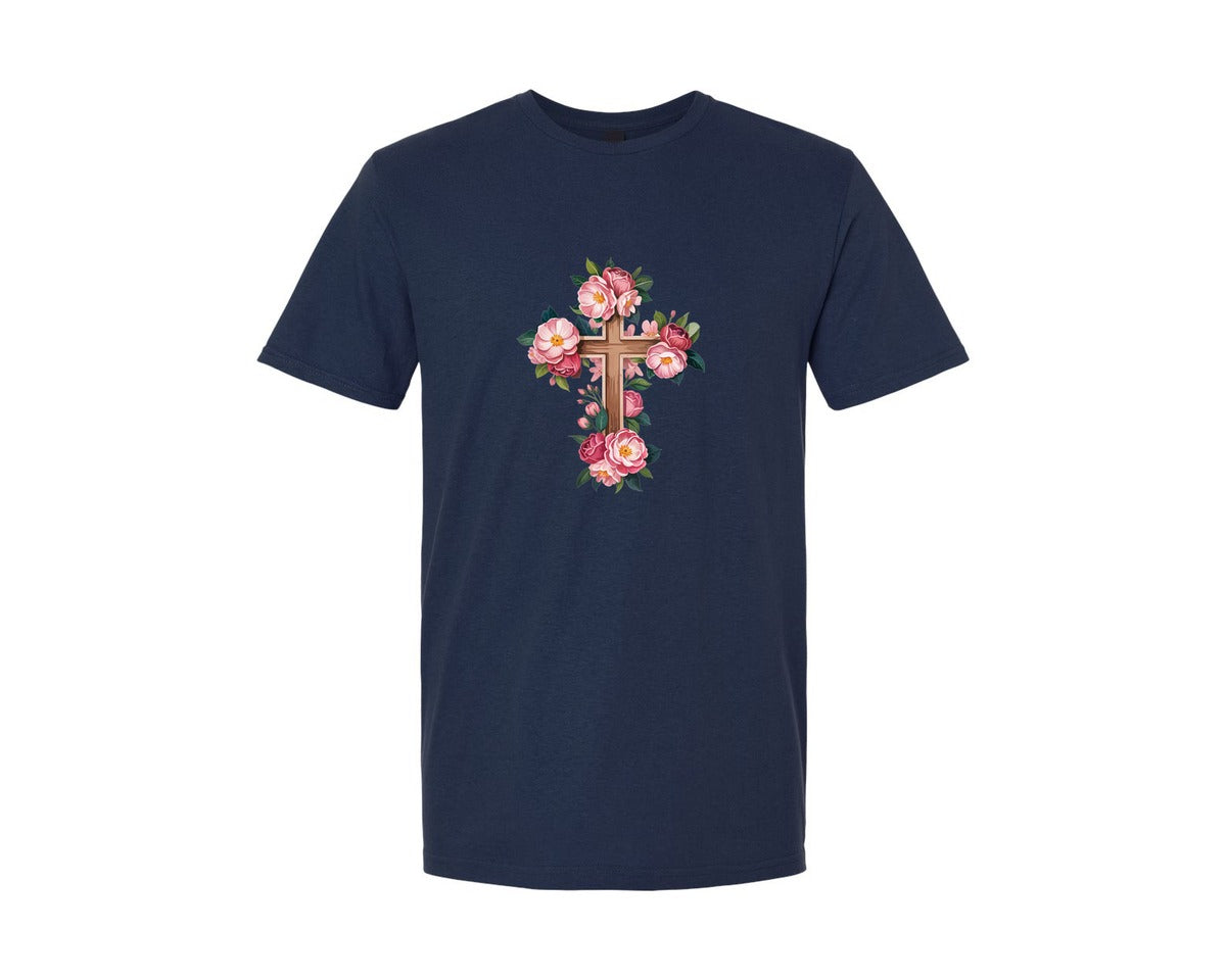 brand:Generic|color:Navy|Hard Fought Hallelujah Jesus Graphic T-Shirt