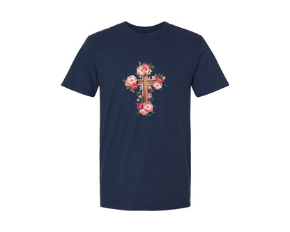 brand:Generic|color:Navy|Hard Fought Hallelujah Jesus Graphic T-Shirt