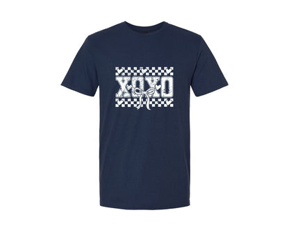 brand:Generic|color:Navy|Valentines Day Bow Xoxo 2 Graphic T-Shirt
