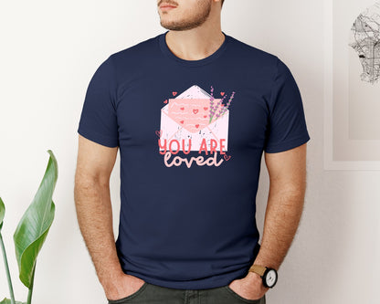 brand:Bella Canvas|color:Navy|Retro Valentines Day T Shirt Design 2 Graphic T-Shirt