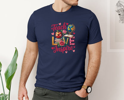 brand:Bella Canvas|color:Navy|Valentines Day Pngteachers Day Graphic T-Shirt