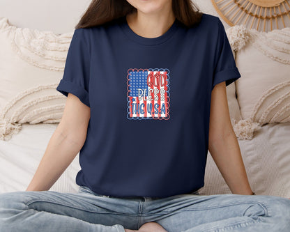 brand:Bella Canvas|color:Navy|God Bless The Usa 4Th Of July Graphic T-Shirt