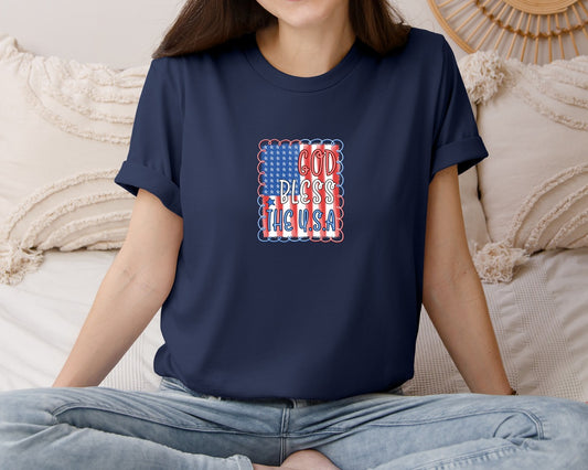 God Bless The Usa 4Th Of July Graphic T-Shirt