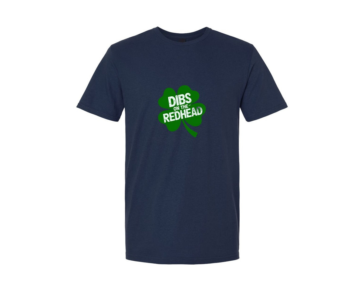 brand:Generic|color:Navy|Dibs On Redhead Shamrock Graphic T-Shirt