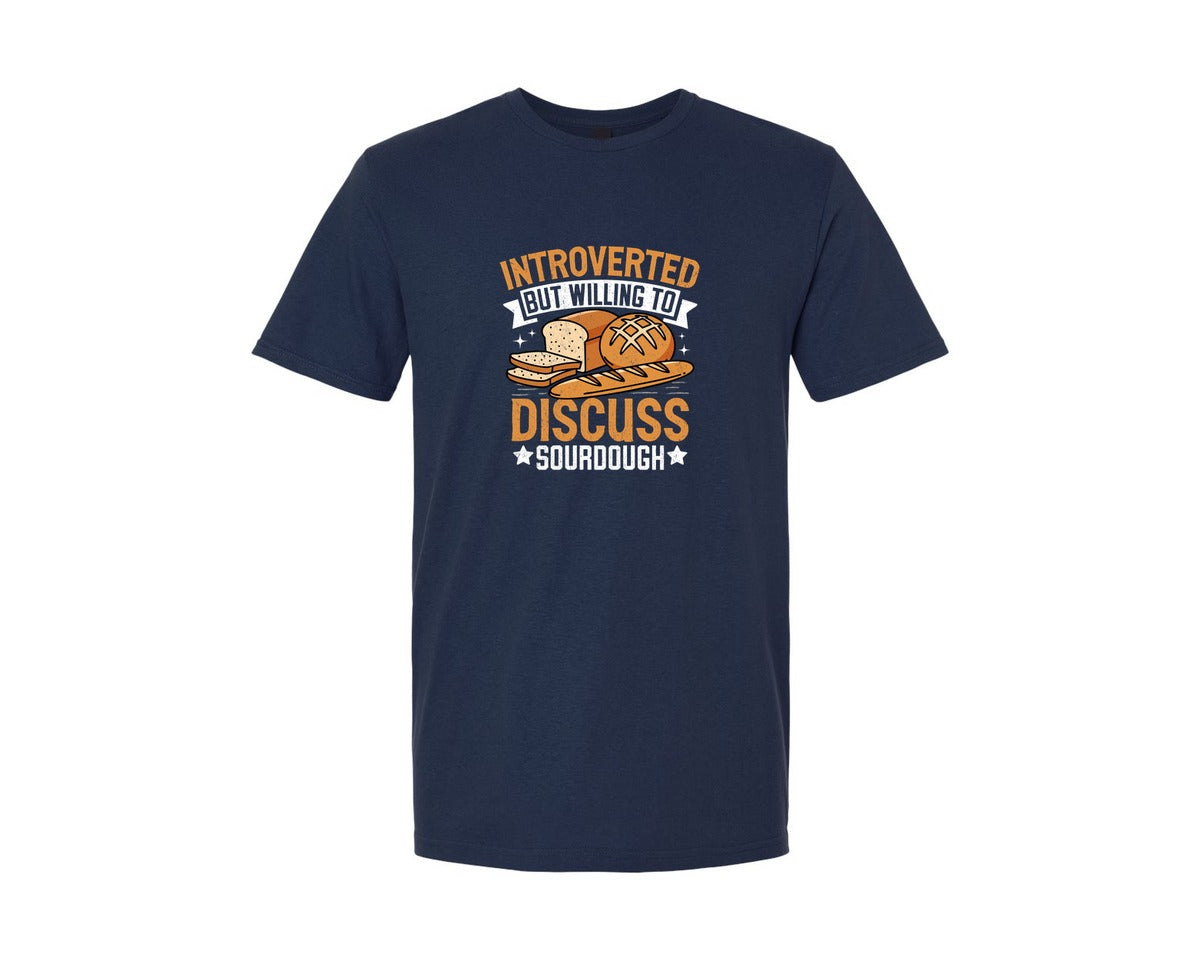 brand:Generic|color:Navy|Willing To Discuss Sourdough T Shirt Graphic T-Shirt