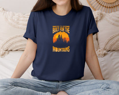 brand:Bella Canvas|color:Navy|Wild Life Experience Mountain Hiking Tee 6 Graphic T-Shirt