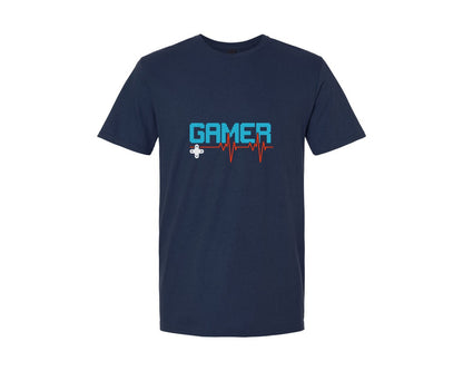 brand:Generic|color:Navy|Gamer Heartbeat Video Games Game Graphic T-Shirt